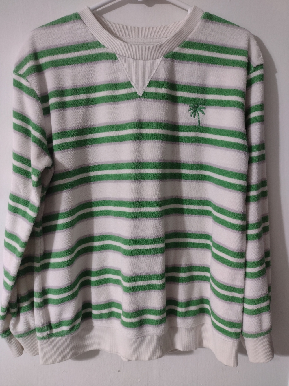 Kids Green & White Striped Sweatshirt